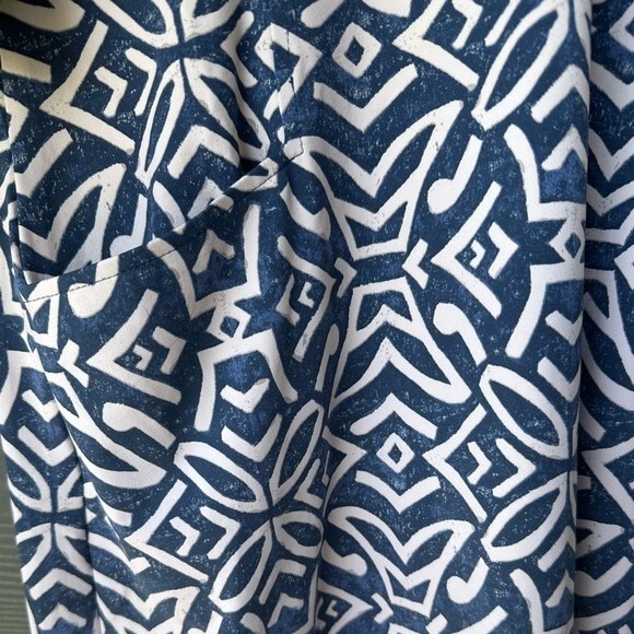 J. McLaughlin Catalyst 3/4 Long Sleeve Sheath Dress Blue White Size L - Picture 3 of 7